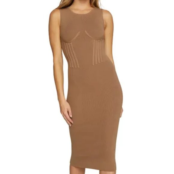 Good American Dresses & Skirts - Good American Corset Waist Taupe Dress -NWT